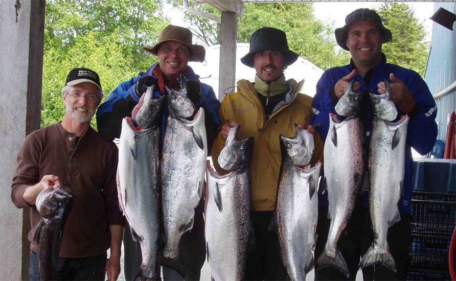 A fresh salmon catch from a day on the water off Haida Gwaii